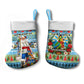 Saint Lucia Christmas In Paradise Christmas Stocking Tropical Parrot Santa Ugly Pattern Graphic Artwork
