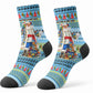 Saint Lucia Christmas In Paradise Crew Socks Tropical Parrot Santa Ugly Pattern Graphic Artwork