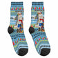 Saint Lucia Christmas In Paradise Crew Socks Tropical Parrot Santa Ugly Pattern Graphic Artwork