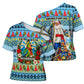 Saint Lucia Christmas In Paradise Cross Shoulder Shirt Tropical Parrot Santa Ugly Pattern Graphic Artwork