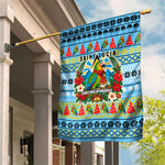 Saint Lucia Christmas In Paradise Garden Flag Tropical Parrot Santa Ugly Pattern Graphic Artwork