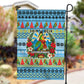 Saint Lucia Christmas In Paradise Garden Flag Tropical Parrot Santa Ugly Pattern Graphic Artwork