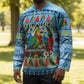 Saint Lucia Christmas In Paradise Hockey Jersey Tropical Parrot Santa Ugly Pattern Graphic Artwork
