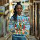 Saint Lucia Christmas In Paradise Hoodie Tropical Parrot Santa Ugly Pattern Graphic Artwork