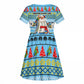 Saint Lucia Christmas In Paradise Kid Short Sleeve Dress Tropical Parrot Santa Ugly Pattern Graphic Artwork