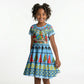Saint Lucia Christmas In Paradise Kid Short Sleeve Dress Tropical Parrot Santa Ugly Pattern Graphic Artwork