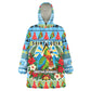 Saint Lucia Christmas In Paradise Kid Wearable Blanket Hoodie Tropical Parrot Santa Ugly Pattern Graphic Artwork