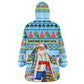 Saint Lucia Christmas In Paradise Kid Wearable Blanket Hoodie Tropical Parrot Santa Ugly Pattern Graphic Artwork