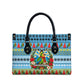 Saint Lucia Christmas In Paradise Leather Bag Tropical Parrot Santa Ugly Pattern Graphic Artwork
