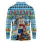 Saint Lucia Christmas In Paradise Long Sleeve Polo Shirt Tropical Parrot Santa Ugly Pattern Graphic Artwork