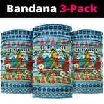 Saint Lucia Christmas In Paradise Neck Gaiter Tropical Parrot Santa Ugly Pattern Graphic Artwork