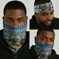 Saint Lucia Christmas In Paradise Neck Gaiter Tropical Parrot Santa Ugly Pattern Graphic Artwork