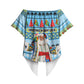 Saint Lucia Christmas In Paradise Off Shoulder Wrap Waist Top Tropical Parrot Santa Ugly Pattern Graphic Artwork