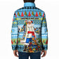 Saint Lucia Christmas In Paradise Padded Jacket Tropical Parrot Santa Ugly Pattern Graphic Artwork