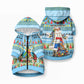 Saint Lucia Christmas In Paradise Pet Hoodie Tropical Parrot Santa Ugly Pattern Graphic Artwork