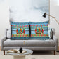 Saint Lucia Christmas In Paradise Pillow Cover Tropical Parrot Santa Ugly Pattern Graphic Artwork