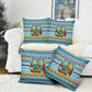 Saint Lucia Christmas In Paradise Pillow Cover Tropical Parrot Santa Ugly Pattern Graphic Artwork