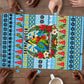 Saint Lucia Christmas In Paradise Puzzle Tropical Parrot Santa Ugly Pattern Graphic Artwork
