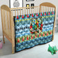 Saint Lucia Christmas In Paradise Quilt Tropical Parrot Santa Ugly Pattern Graphic Artwork