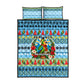Saint Lucia Christmas In Paradise Quilt Bed Set Tropical Parrot Santa Ugly Pattern Graphic Artwork