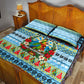 Saint Lucia Christmas In Paradise Quilt Bed Set Tropical Parrot Santa Ugly Pattern Graphic Artwork