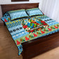 Saint Lucia Christmas In Paradise Quilt Bed Set Tropical Parrot Santa Ugly Pattern Graphic Artwork