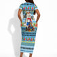 Saint Lucia Christmas In Paradise Short Sleeve Bodycon Dress Tropical Parrot Santa Ugly Pattern Graphic Artwork