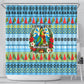 Saint Lucia Christmas In Paradise Shower Curtain Tropical Parrot Santa Ugly Pattern Graphic Artwork