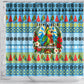 Saint Lucia Christmas In Paradise Shower Curtain Tropical Parrot Santa Ugly Pattern Graphic Artwork