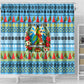 Saint Lucia Christmas In Paradise Shower Curtain Tropical Parrot Santa Ugly Pattern Graphic Artwork