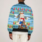 Saint Lucia Christmas In Paradise Sleeve Zip Bomber Jacket Tropical Parrot Santa Ugly Pattern Graphic Artwork
