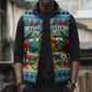 Saint Lucia Christmas In Paradise Sleeveless Puffer Jacket Tropical Parrot Santa Ugly Pattern Graphic Artwork