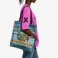 Saint Lucia Christmas In Paradise Tote Bag Tropical Parrot Santa Ugly Pattern Graphic Artwork