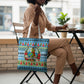 Saint Lucia Christmas In Paradise Tote Bag Tropical Parrot Santa Ugly Pattern Graphic Artwork