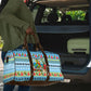 Saint Lucia Christmas In Paradise Travel Bag Tropical Parrot Santa Ugly Pattern Graphic Artwork