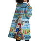 Saint Lucia Christmas In Paradise Wearable Blanket Hoodie Tropical Parrot Santa Ugly Pattern Graphic Artwork