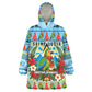 Saint Lucia Christmas In Paradise Wearable Blanket Hoodie Tropical Parrot Santa Ugly Pattern Graphic Artwork