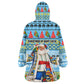 Saint Lucia Christmas In Paradise Wearable Blanket Hoodie Tropical Parrot Santa Ugly Pattern Graphic Artwork