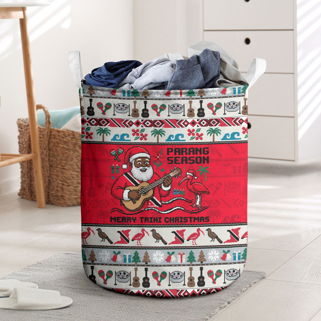 Parang Music Christmas Trinidad And Tobago Laundry Basket Scarlet Ibis Santa Merry Trini Christmas