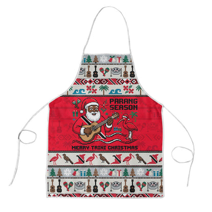 Parang Music Christmas Trinidad And Tobago Apron Scarlet Ibis Santa Merry Trini Christmas