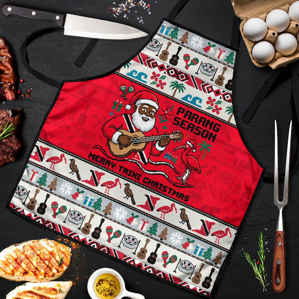 Parang Music Christmas Trinidad And Tobago Apron Scarlet Ibis Santa Merry Trini Christmas