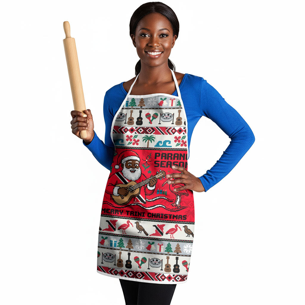 Parang Music Christmas Trinidad And Tobago Apron Scarlet Ibis Santa Merry Trini Christmas