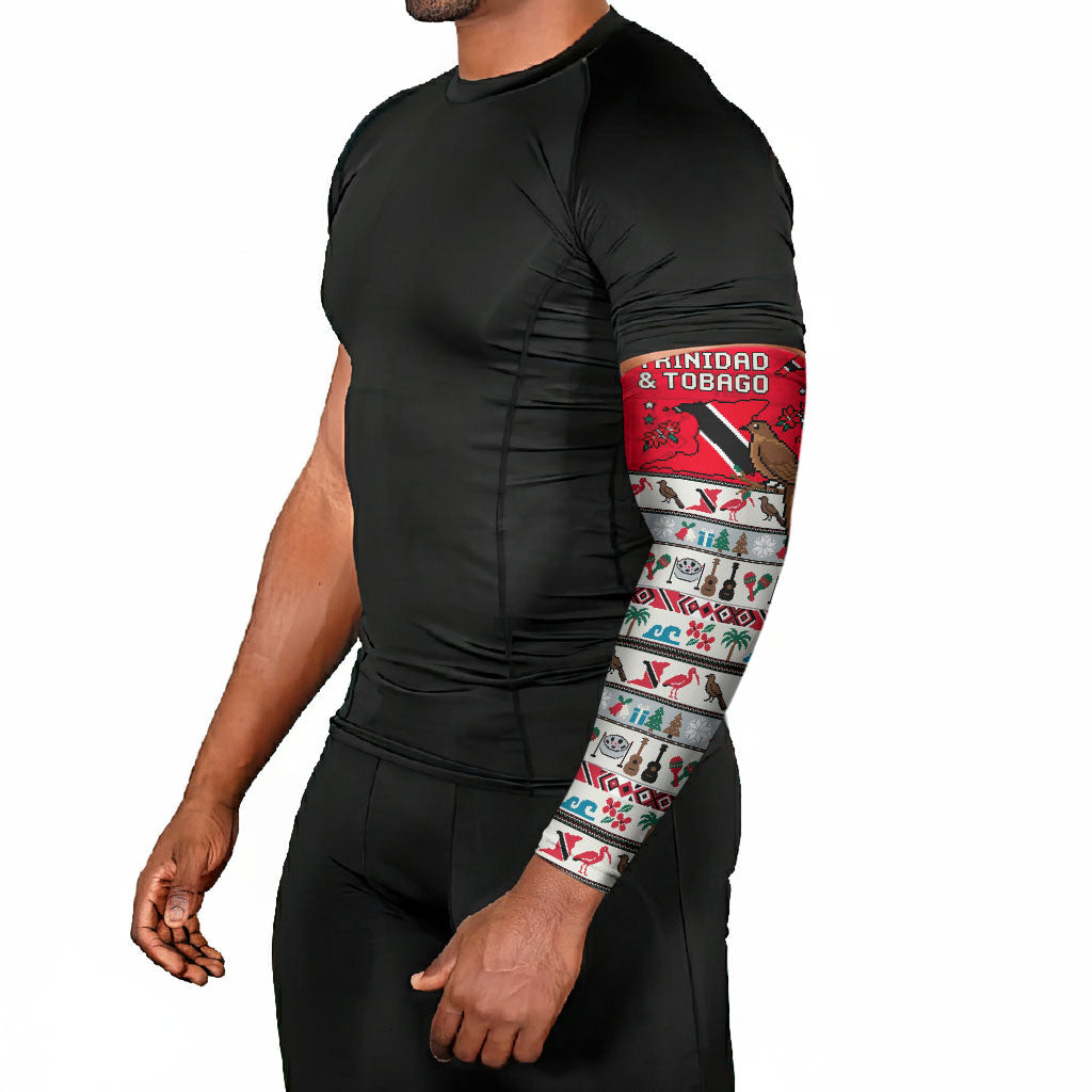 Parang Music Christmas Trinidad And Tobago Arm Sleeves Scarlet Ibis Santa Merry Trini Christmas