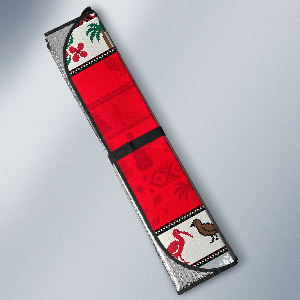 Parang Music Christmas Trinidad And Tobago Auto Sun Shade Scarlet Ibis Santa Merry Trini Christmas