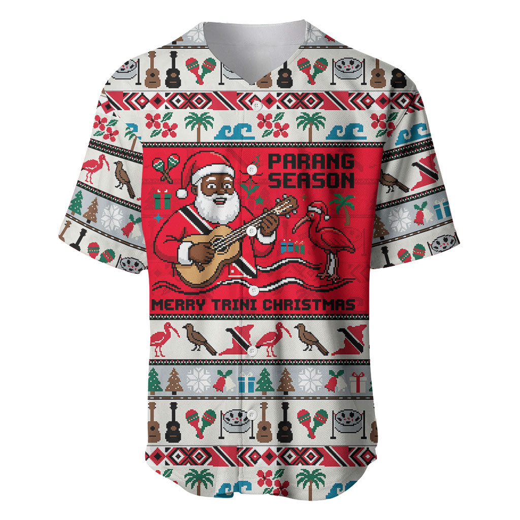 Parang Music Christmas Trinidad And Tobago Baseball Jersey Scarlet Ibis Santa Merry Trini Christmas