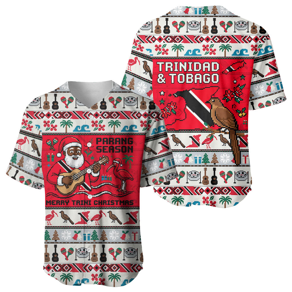 Parang Music Christmas Trinidad And Tobago Baseball Jersey Scarlet Ibis Santa Merry Trini Christmas