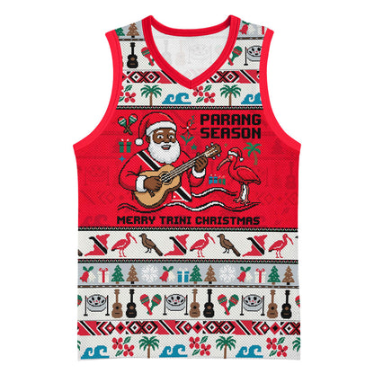 Parang Music Christmas Trinidad And Tobago Basketball Jersey Scarlet Ibis Santa Merry Trini Christmas