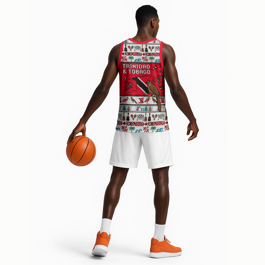 Parang Music Christmas Trinidad And Tobago Basketball Jersey Scarlet Ibis Santa Merry Trini Christmas
