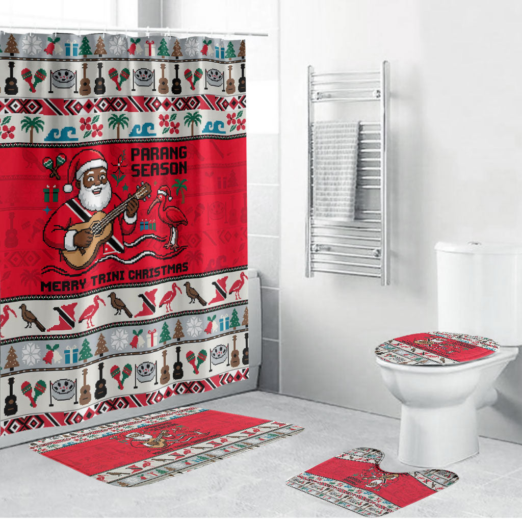 Parang Music Christmas Trinidad And Tobago Bathroom Set Scarlet Ibis Santa Merry Trini Christmas