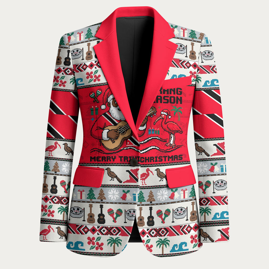 Parang Music Christmas Trinidad And Tobago Blazer Scarlet Ibis Santa Merry Trini Christmas